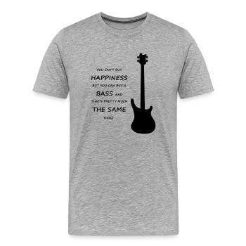 Cadeau de passe-temps pour instrument de basse - T-shirt bio Premium Homme - gris chiné - Devant - Damien (186cm)