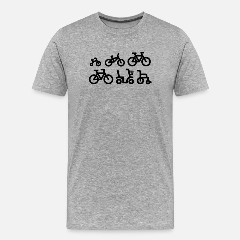 Evolution Mountainbike MTB ATB Fahrrad - Männer Premium Bio T-Shirt - Grau meliert