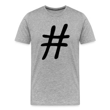 Conception de symbole Hashtag - T-shirt bio Premium Homme - gris chiné - Devant - Damien (186cm)