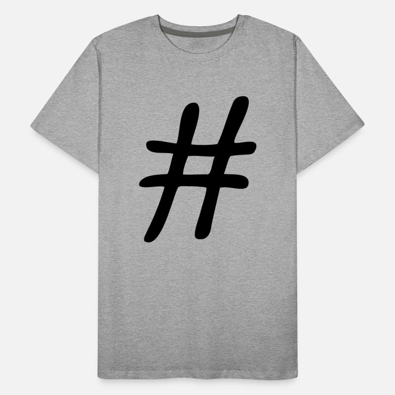 Conception de symbole Hashtag T-shirt bio Premium Homme