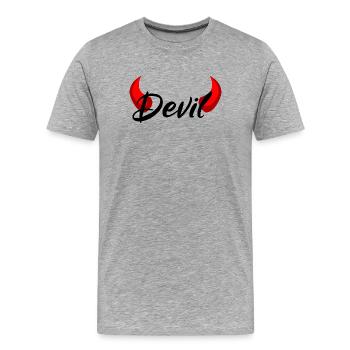 Je suis un diable - Diable - T-shirt bio Premium Homme - gris chiné - Devant - Damien (186cm)