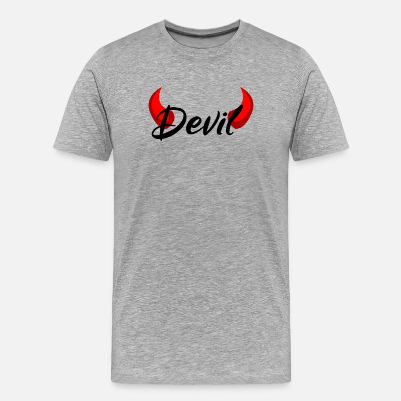 Ich bin ein Teufel - Devil - Männer Premium Bio T-Shirt - Grau meliert