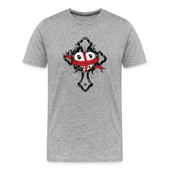 Sardaigne - T-shirt bio Premium Homme - gris chiné - Devant - Damien (186cm)