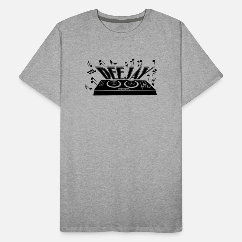 Deejay avec platine et tons T-shirt bio Premium Homme