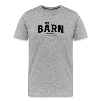 Bärn Capital Design avec coordonnées - T-shirt bio Premium Homme - gris chiné - Devant - Damien (186cm)