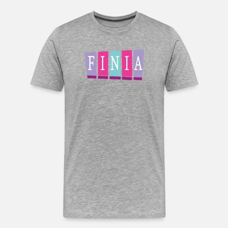 Finia - Männer Premium Bio T-Shirt - Grau meliert
