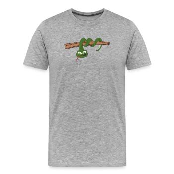 A snake hanging - Men's Premium Organic T-Shirt - heather grey - Front - Damien (186cm)