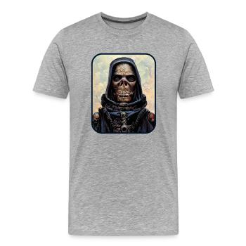 Death! - Men's Premium Organic T-Shirt - heather grey - Front - Damien (186cm)