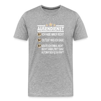 Außendienst Spruch Servicetechniker Kundendienst - Männer Premium Bio T-Shirt - Grau meliert - Vorne - Damien (186cm)