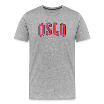 Oslo - T-shirt bio Premium Homme - gris chiné - Devant - Damien (186cm)