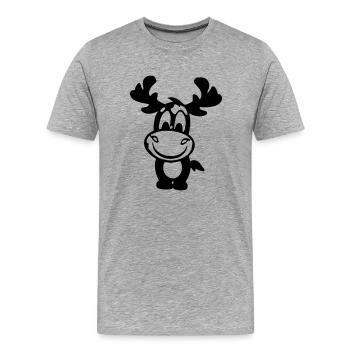 Elch Vektor Geschenkidee - Männer Premium Bio T-Shirt - Grau meliert - Vorne - Damien (186cm)