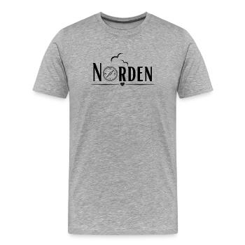 Norden - Norddeutsch Maritim - Männer Premium Bio T-Shirt - Grau meliert - Vorne - Damien (186cm)