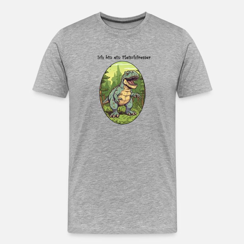 Ich bin ein Fleischfresser - Männer Premium Bio T-Shirt - Grau meliert