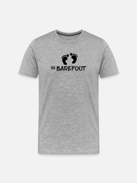 Go Barefoot - Barefoot Running - Men's Premium Organic T-Shirt - heather grey
