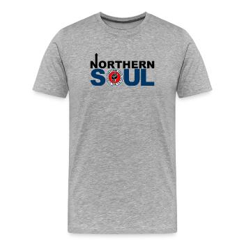 60s Style Northern Soul Keep The Faith Mod - Men's Premium Organic T-Shirt - heather grey - Front - Damien (186cm)