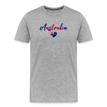 Australie - T-shirt bio Premium Homme - gris chiné - Devant - Damien (186cm)