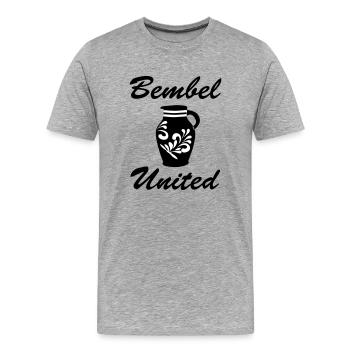 Bembel united - L’original de Francfort-#FFM - T-shirt bio Premium Homme - gris chiné - Devant - Damien (186cm)