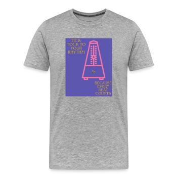 Metronom Beats - Männer Premium Bio T-Shirt - Grau meliert - Vorne - Damien (186cm)