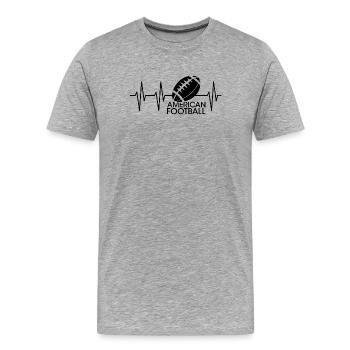 Icône de pouls de football américain icône d’équipe de battement de cœur - T-shirt bio Premium Homme - gris chiné - Devant - Damien (186cm)