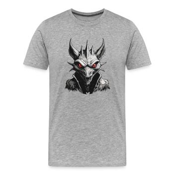 Chupacabra / Sucking Creature / Monster /Spain - Men's Premium Organic T-Shirt - heather grey - Front - Damien (186cm)