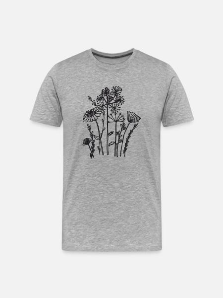 Dried flowers black - Men's Premium Organic T-Shirt - heather grey