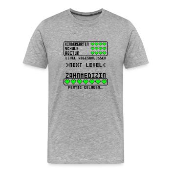Zahnmedizin Zahnarzt Examen Studium bestanden - Männer Premium Bio T-Shirt - Grau meliert - Vorne - Damien (186cm)