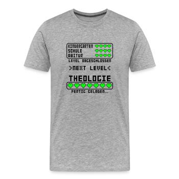 Theologie Studium Examen Prüfung bestanden - Männer Premium Bio T-Shirt - Grau meliert - Vorne - Damien (186cm)