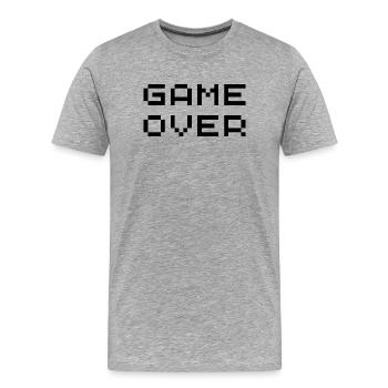 Retro game over - Men's Premium Organic T-Shirt - heather grey - Front - Damien (186cm)