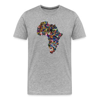 The continent of Africa - T-shirt bio Premium Homme - gris chiné - Devant - Damien (186cm)