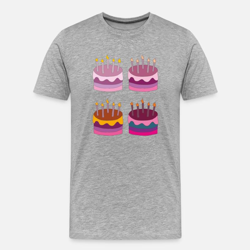 torte 4fach - Männer Premium Bio T-Shirt - Grau meliert