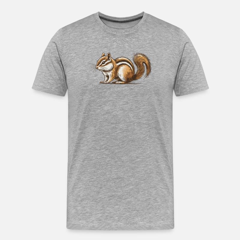 Streifenhörnchen - Männer Premium Bio T-Shirt - Grau meliert
