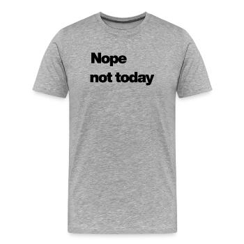 Nope – Minimalist Cancellation Motif - Men's Premium Organic T-Shirt - heather grey - Front - Damien (186cm)