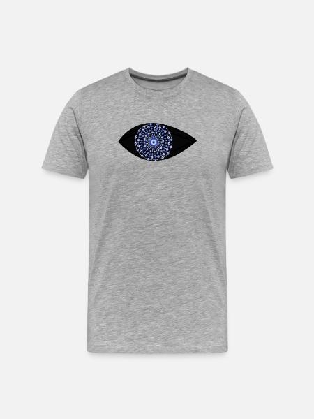 schützendes Auge - Männer Premium Bio T-Shirt - Grau meliert