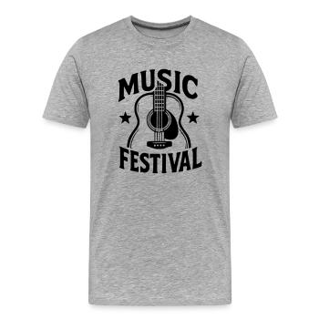 Music festival - T-shirt bio Premium Homme - gris chiné - Devant - Damien (186cm)