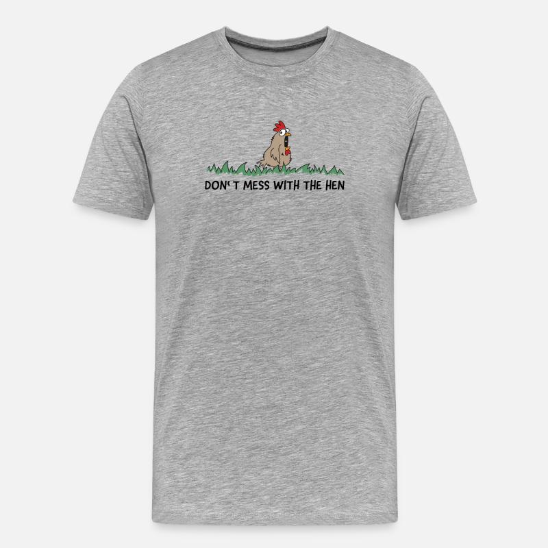 dont mess with the hen chicken - Männer Premium Bio T-Shirt - Grau meliert