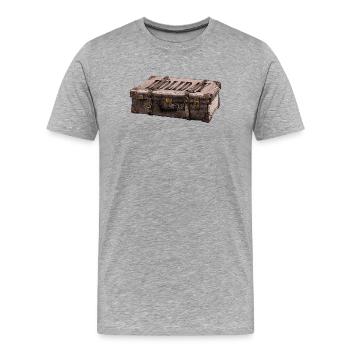Adventure suitcase with explorer design - Men's Premium Organic T-Shirt - heather grey - Front - Damien (186cm)