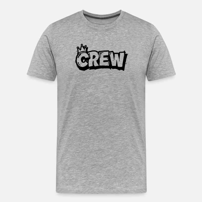 Crew Graffiti - Männer Premium Bio T-Shirt - Grau meliert