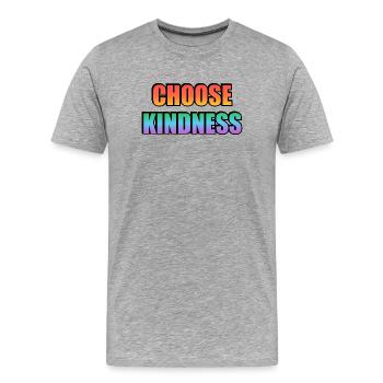 Gay Pride Regenbogen Wählen Sie Freundlichkeit Typografie - Männer Premium Bio T-Shirt - Grau meliert - Vorne - Damien (186cm)