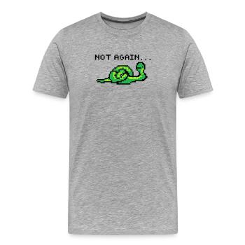 Pixelart Serpent - T-shirt bio Premium Homme - gris chiné - Devant - Damien (186cm)
