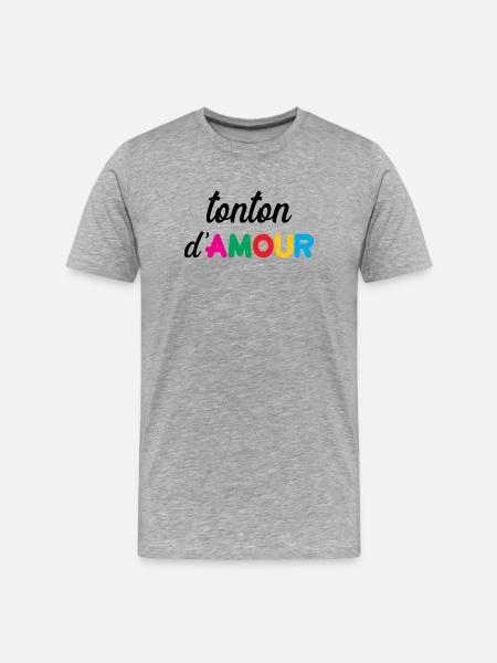 Uncle of Love - Family - Christmas - Men's Premium Organic T-Shirt - heather grey