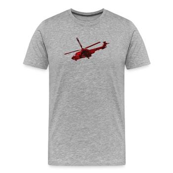 Helicopter Heli - Men's Premium Organic T-Shirt - heather grey - Front - Damien (186cm)