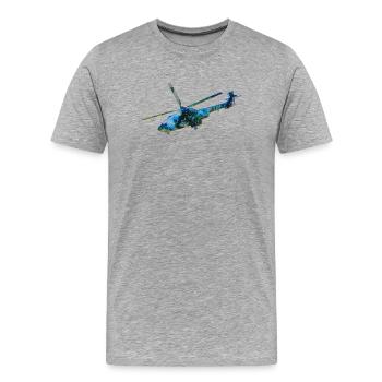 Helicopter Heli - Men's Premium Organic T-Shirt - heather grey - Front - Damien (186cm)