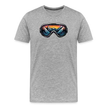 Lunettes de ski Montagnes Ski - T-shirt bio Premium Homme - gris chiné - Devant - Damien (186cm)