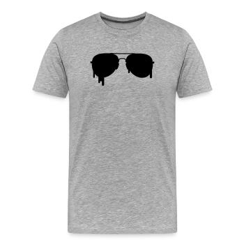 Pilot Brille - Männer Premium Bio T-Shirt - Grau meliert - Vorne - Damien (186cm)
