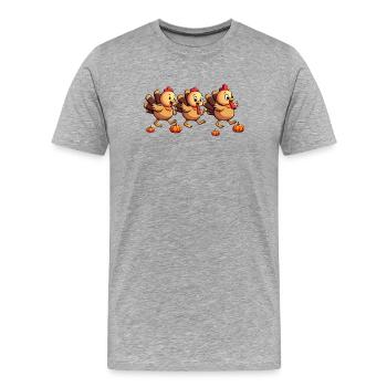 Thanksgiving Truthahn Baby - Männer Premium Bio T-Shirt - Grau meliert - Vorne - Damien (186cm)