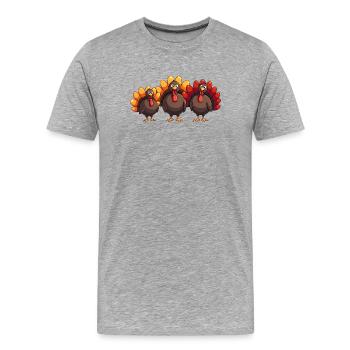 Thanksgiving Truthahn Baby - Männer Premium Bio T-Shirt - Grau meliert - Vorne - Damien (186cm)