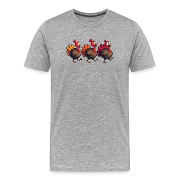 Thanksgiving Truthahn Baby - Männer Premium Bio T-Shirt - Grau meliert - Vorne - Damien (186cm)