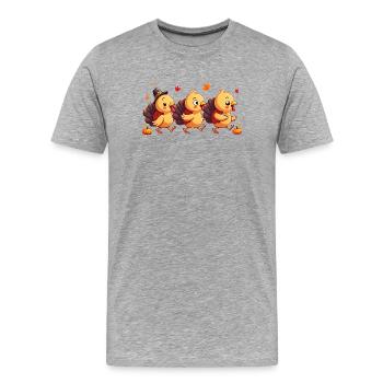 Thanksgiving Truthahn Baby - Männer Premium Bio T-Shirt - Grau meliert - Vorne - Damien (186cm)