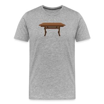 Illustration rustique en bois des Mufuti - T-shirt bio Premium Homme - gris chiné - Devant - Damien (186cm)