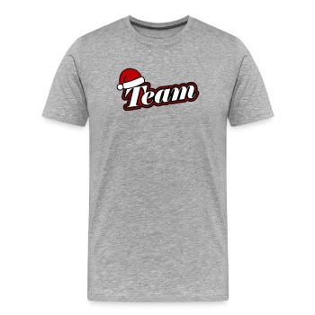Équipe de Noël Père Noël Hat - T-shirt bio Premium Homme - gris chiné - Devant - Damien (186cm)